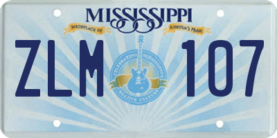 MS license plate ZLM107