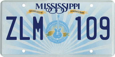 MS license plate ZLM109