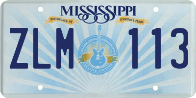 MS license plate ZLM113