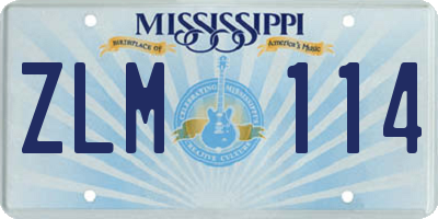 MS license plate ZLM114