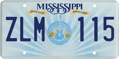 MS license plate ZLM115