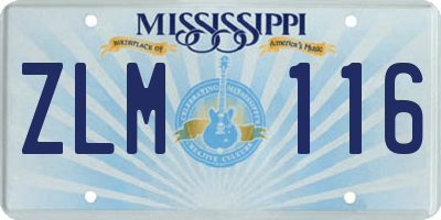 MS license plate ZLM116