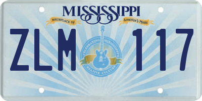 MS license plate ZLM117