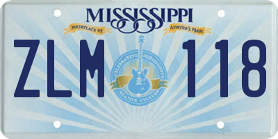 MS license plate ZLM118