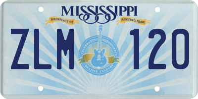 MS license plate ZLM120
