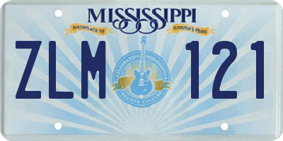MS license plate ZLM121