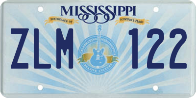 MS license plate ZLM122