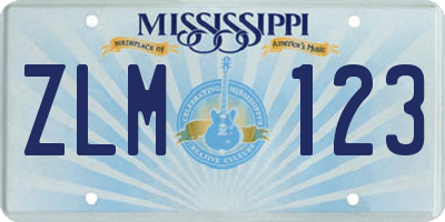 MS license plate ZLM123