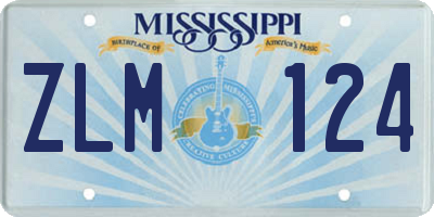 MS license plate ZLM124