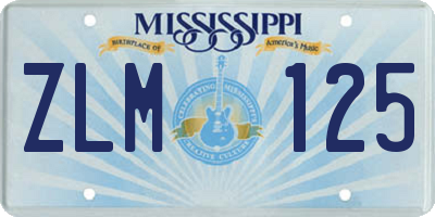 MS license plate ZLM125