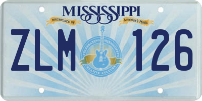 MS license plate ZLM126