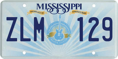 MS license plate ZLM129
