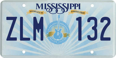MS license plate ZLM132