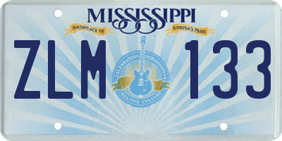 MS license plate ZLM133