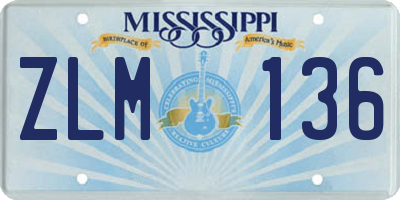 MS license plate ZLM136