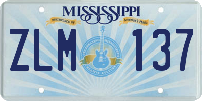 MS license plate ZLM137