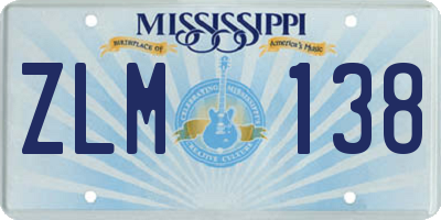 MS license plate ZLM138