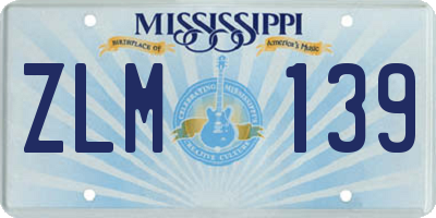 MS license plate ZLM139