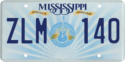 MS license plate ZLM140