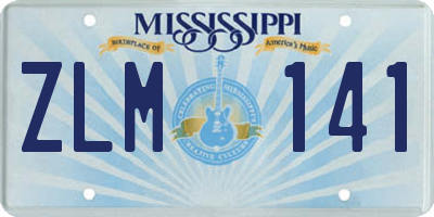 MS license plate ZLM141