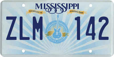 MS license plate ZLM142