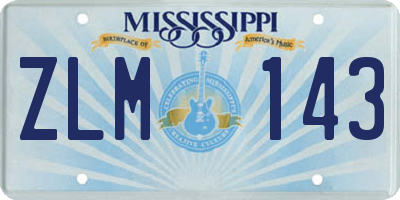 MS license plate ZLM143