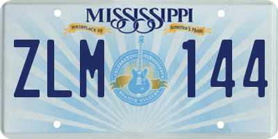 MS license plate ZLM144
