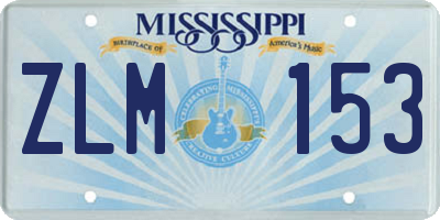 MS license plate ZLM153