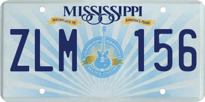 MS license plate ZLM156