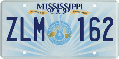 MS license plate ZLM162