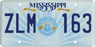 MS license plate ZLM163