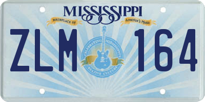 MS license plate ZLM164