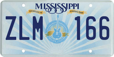 MS license plate ZLM166