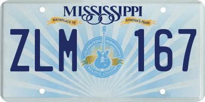 MS license plate ZLM167