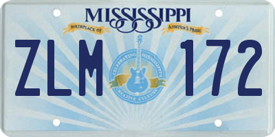 MS license plate ZLM172