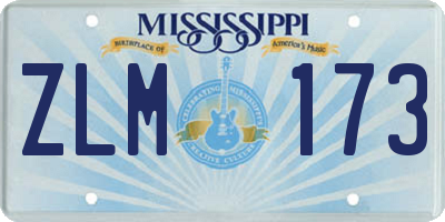 MS license plate ZLM173