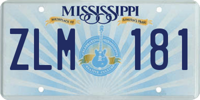 MS license plate ZLM181