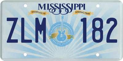 MS license plate ZLM182