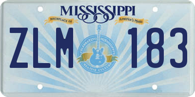 MS license plate ZLM183