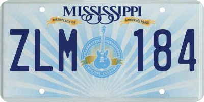 MS license plate ZLM184