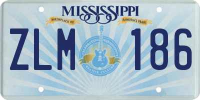 MS license plate ZLM186