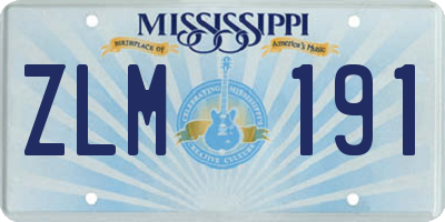 MS license plate ZLM191