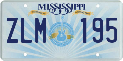 MS license plate ZLM195