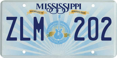 MS license plate ZLM202