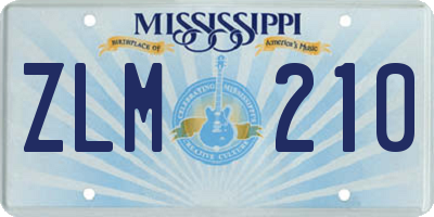 MS license plate ZLM210