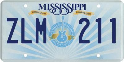 MS license plate ZLM211
