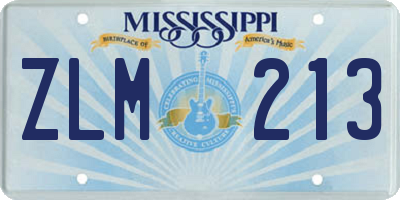MS license plate ZLM213