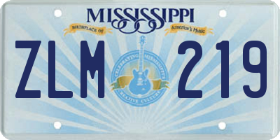 MS license plate ZLM219