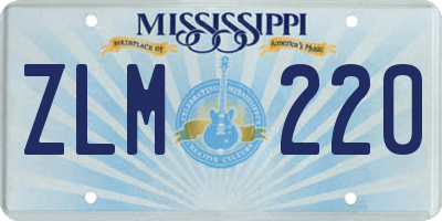 MS license plate ZLM220
