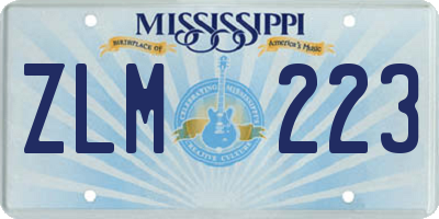 MS license plate ZLM223